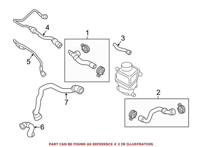 BMW Engine Coolant Hose - Driver Left 17127619707